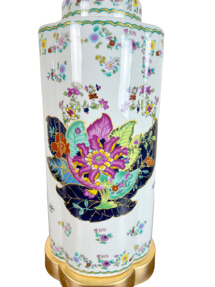 Exquisite Porcelain Tobacco Leaf Table Lamp