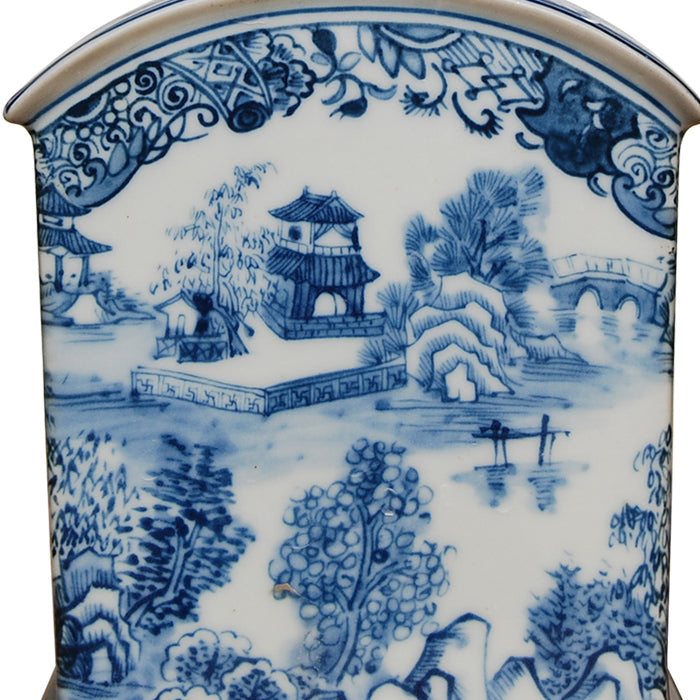 Blue and White Porcelain Tea Jar Table Lamp