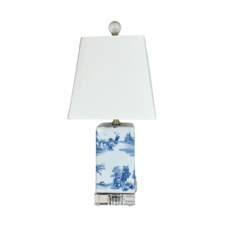 Blue and White Chinoiserie Landscape Porcelain Table Lamp