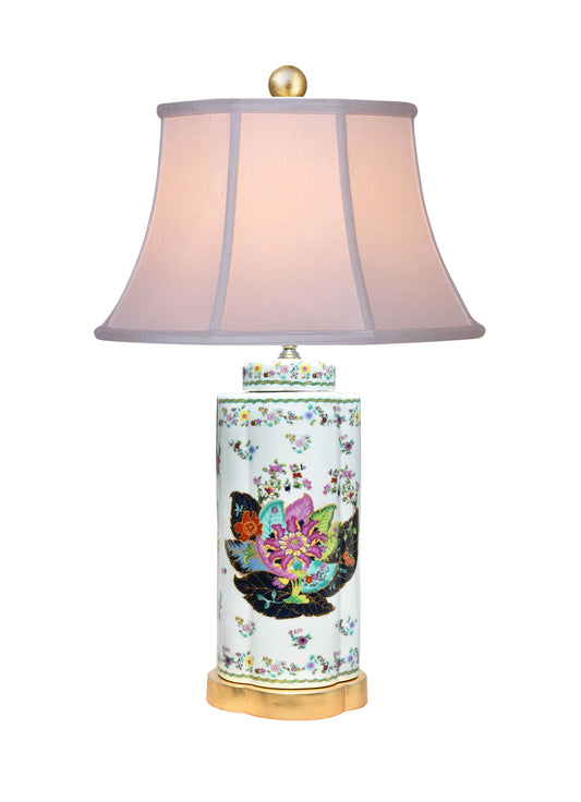Exquisite Porcelain Tobacco Leaf Table Lamp