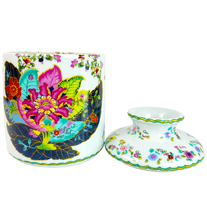 Tobacco Leaf Porcelain Tissue Cover Holder Box