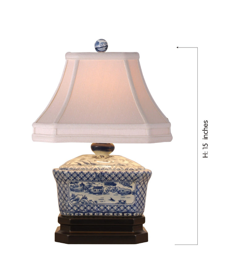 Blue and White Porcelain Candy Jar Table Lamp