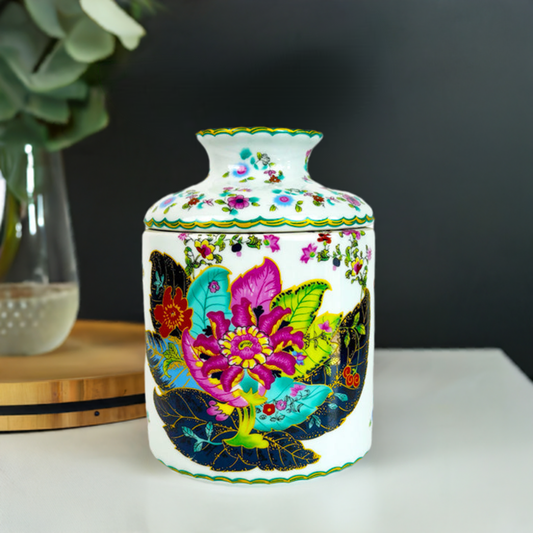 Tobacco Leaf Porcelain Tissue Cover Holder Box